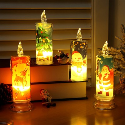Glowing LED Holiday Candles, Festive Illuminations for Christmas