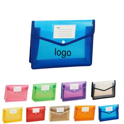 Clear PP A4 Document Pouch with Snap Button