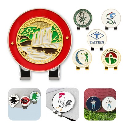 Golf Hat Clip with Removable Ball Marker