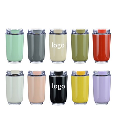 14oz Custom Spill Proof Vacuum Insulated Travel Mug Stainless Steel Reusable Coffee Tumbler