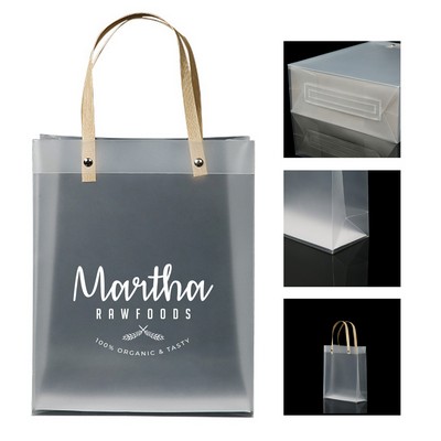 Clear Frosted Plastic Shopping Bag
