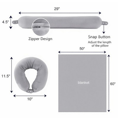 2-in-1 Travel Neck Pillow With Blanket