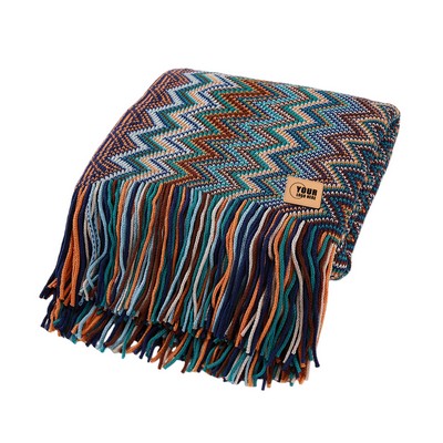 Autumn/Winter Knitted Cashmere Blanket (with Tassels)