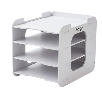 4-Tier Multi-Functional Desktop File Organizer & Station