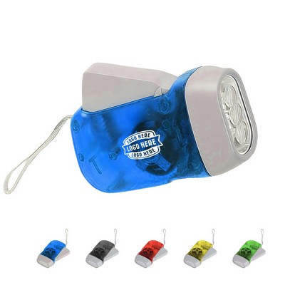 3-LED Hand-Press Dynamo Flashlight