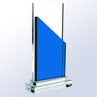 Vector Peak Glass Award, Blue, 9 1/2"H