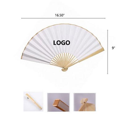 Foldable Lightweight Bamboo Paper Fan