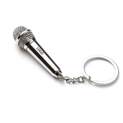 Zinc Alloy Microphone Keychain Gift Ornament Souvenir