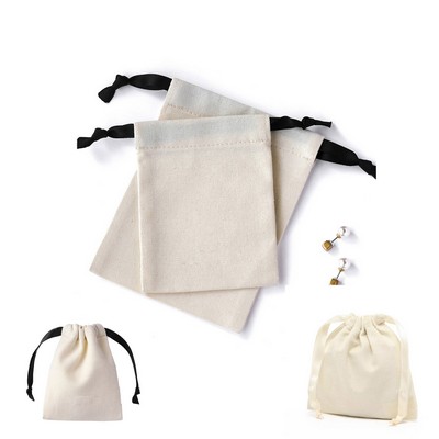 Drawstring Cotton Jewelry Pouches