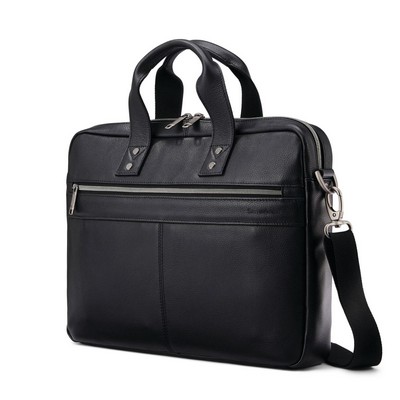 Samsonite® Classic Leather Slim Laptop Brief Bag