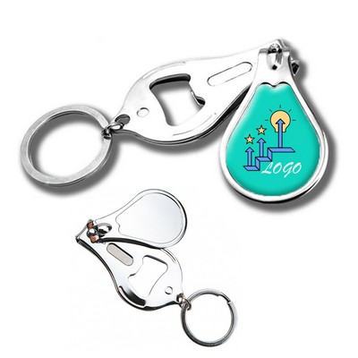 Multifunctional Metal Nail Clipper Keychain