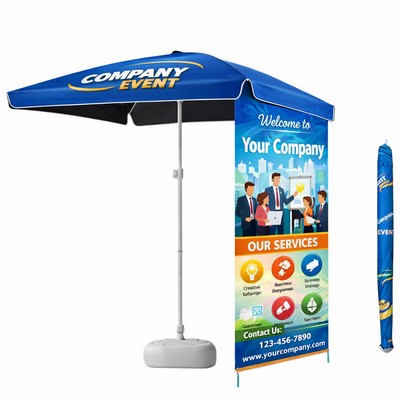 210D Oxford Outdoor Square Sun Umbrella W/Water-Filling Base