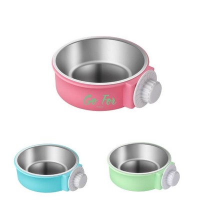 Removable Stainless Steel Hanging Pet Bowl Food,Water Feeder