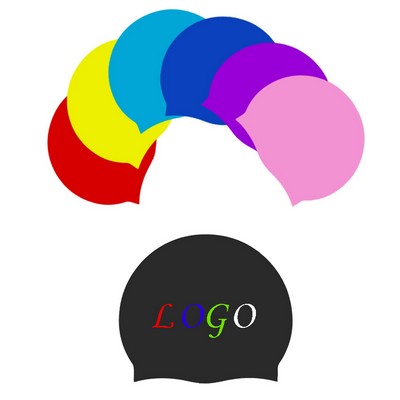 Full Color Adult Silicone Swimming Cap