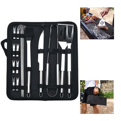 Portable BBQ Grill 18-piece Tool Set with Carrying Bag