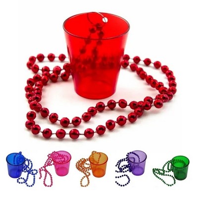 2 OZ Shot Glasses on Beaded Necklace