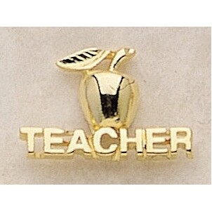 Teacher w/ Apple Marken Design Cast Lapel Pin (Up to 1 1/4")