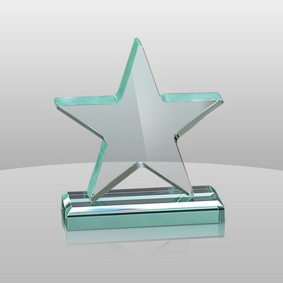 Jade Green Star Award w/Base (9"x8"x2")