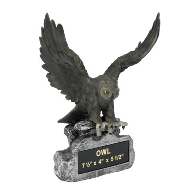 Owl Mascot Trophy w/Engraving Plate