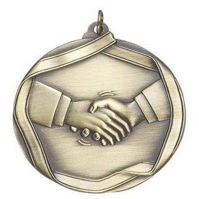 Medal "Handshake" - 2 1/4" dia. Die Cast