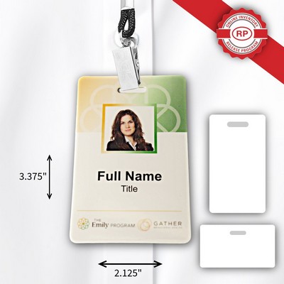 IdentityPro™ USA Made Photo ID Badge w/ Tag Slot (2.125"x3.375") Rectangle