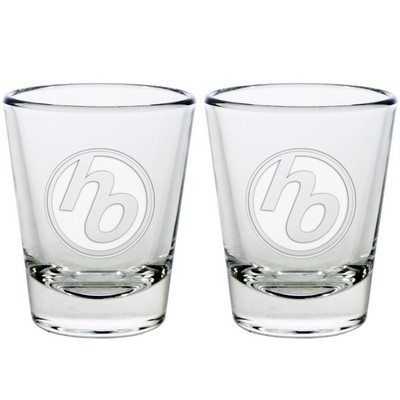 Set of Two Round Shot Glasses (2 Oz.)