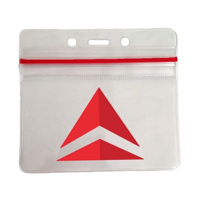Holder - Zip Closure - Vinyl - Horizontal - Red Zip: OUTER- 4.25" X 3.75" INSERT- 3.90" X 2.6"