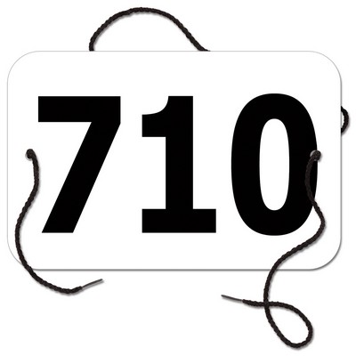 Stock Rectangular Exhibitor Number Tag w/String (6½"x4¼")