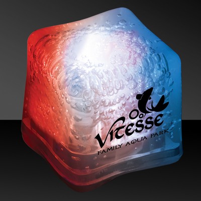 1 3/8" Pad Printed Red/White/Blue Lited Ice Cube