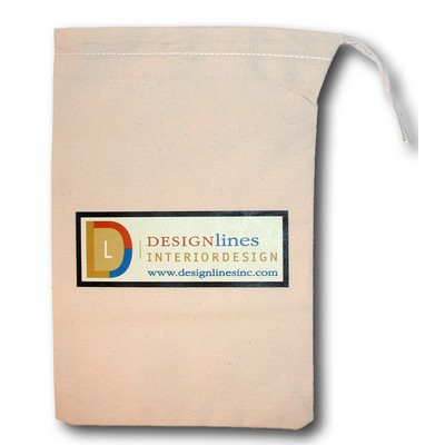 8"x12" Heavy Weight Natural Cotton Drawstring Bag