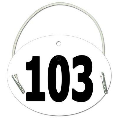 Stock Small Oval Number w/Elastic for Armbands
