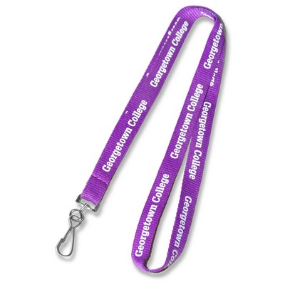 1/2" Wide Economy Flat Polyester Lanyard w/ Screen Printed Logo