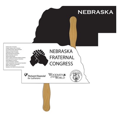 Nebraska State Hand Fan Full Color (2 Sides)