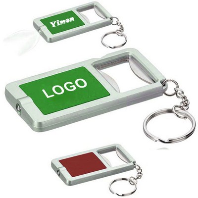 Bottle Opener Keychain with LED Flash Light