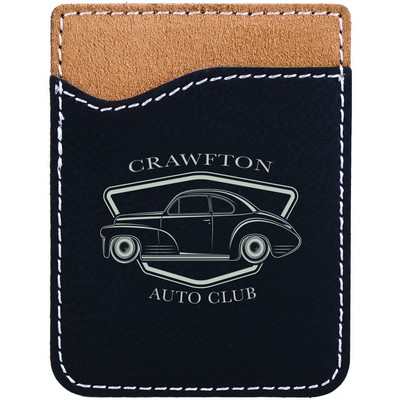 Black/Silver Leatherette Wallet (2 3/8" x 3 1/8")