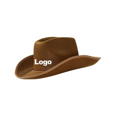 Classic Brown Felt Western Cowboy Hat Adult Size