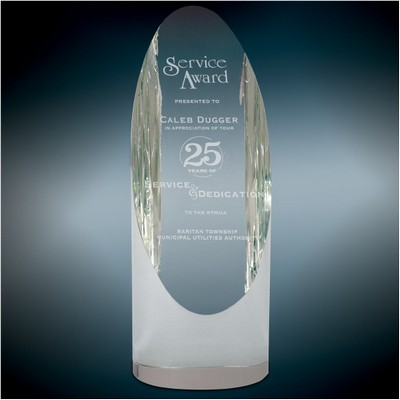 Oval Tube Crystal Award, 7 1/2"H