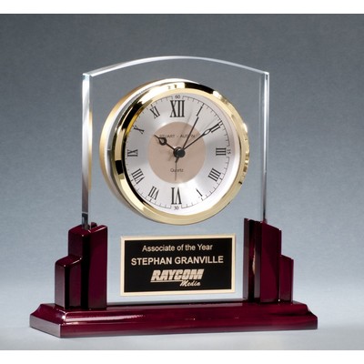 Glass Clock with Rosewood High Gloss Base Award