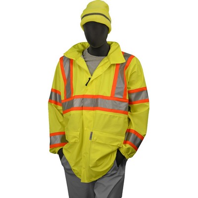 Majestic® Hi-Vis Rain Jacket W/DOT Striping