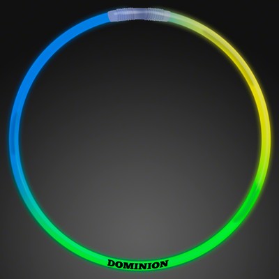 22" Tri Color Glow Necklaces, Blue/Green/Yellow - PRINTED