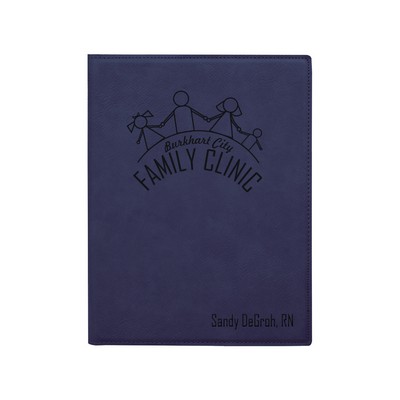 7" x 9" Leatherette Blue/Black Portfolio
