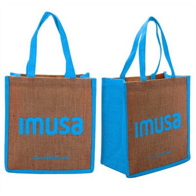 Jute Tote/Burlap Bag With Cotton Handles