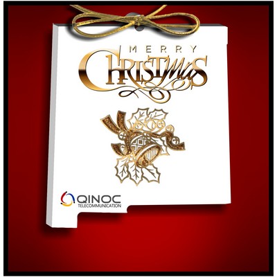 New Mexico Ornament in White Acrylic