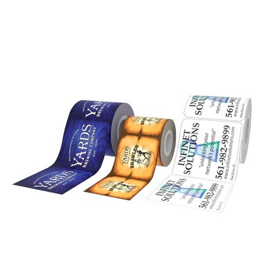 5" x 5" - Full Color Roll Labels - Bright Silver Metallic- Squares