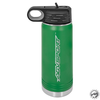 Powder Coated Green Travel Water Bottle
