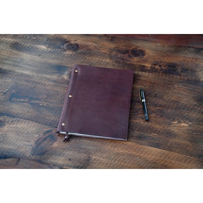 3 Screw Large Vachetta Leather Journal - Walnut Brown - Borlino