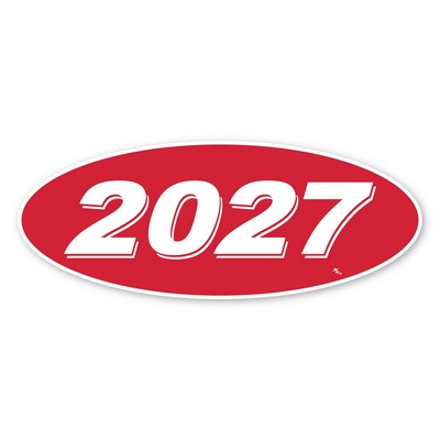 Vinyl Highlights Oval Model Years (2011 Thru 2027 Red/White)