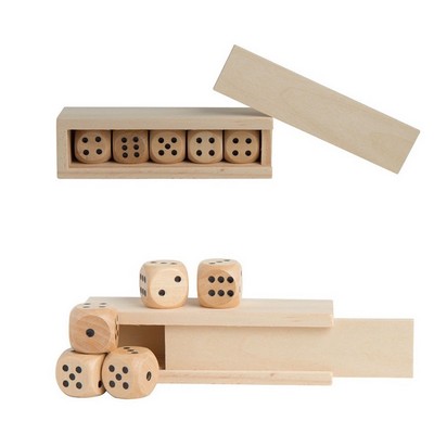 5pcs Wooden Dice Set in Box