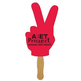 Peace Sign Hand Fan Full Color (1 Side only)