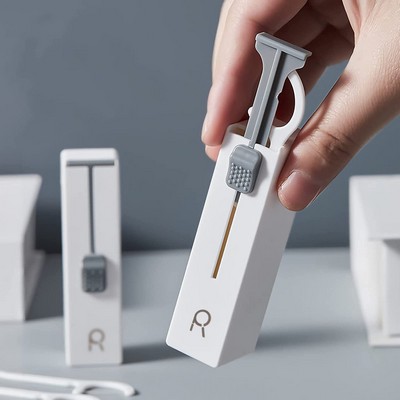 Portable Dental Floss Case Automatic Pop Up White Dispenser